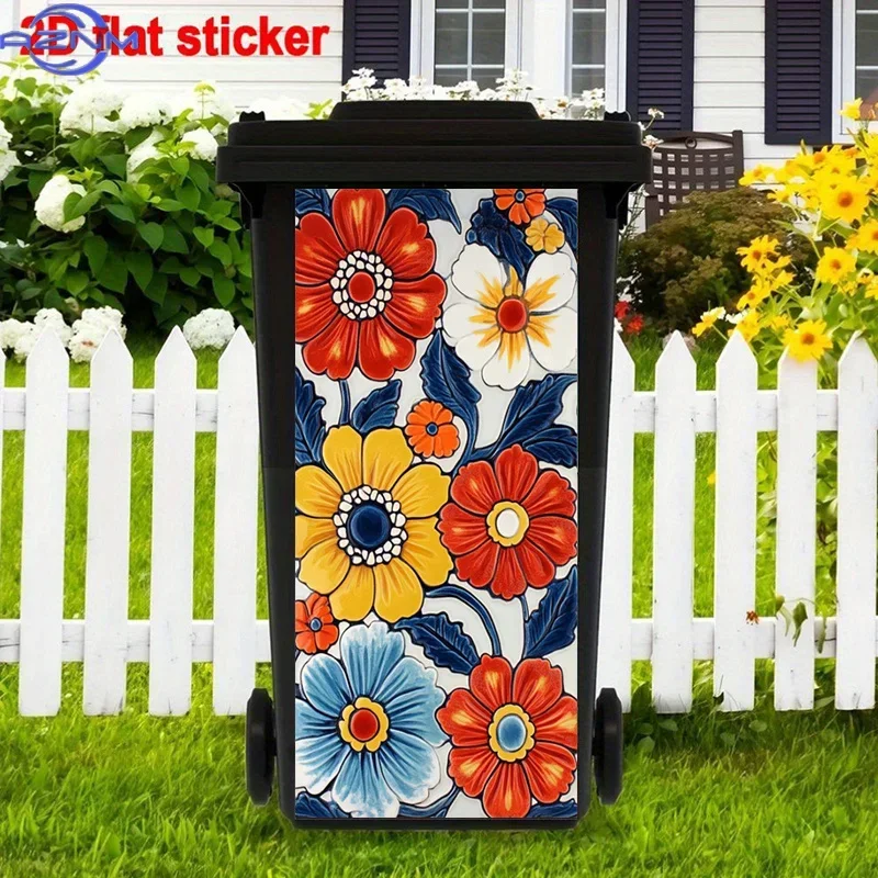 2D Print Art Graphic Ornament Decal Stylish Accessory for Multipurpose Home Garbage Bin