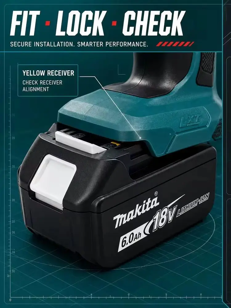 2026 Neues 18V Li-Ion Akku- & DC18RC Schnelllade-Set für Makita LXT Akku-Werkzeuge, Ersatzakku kompatibel mit BL1860 BL1850B BL1850 BL1840 BL1830, funktioniert für Makita Akku-Schraubendreher