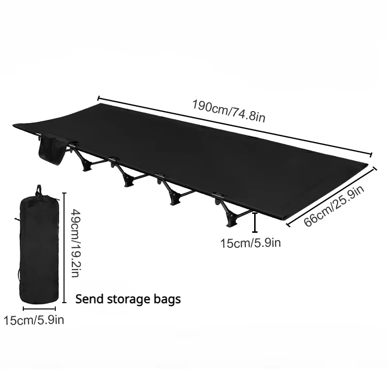 WESTTUNE Campingbedje Draagbaar opklapbed Buiten Ultralicht compact tentbed voor kamperen Reizen Backpacken Wandelen Slaapbedje