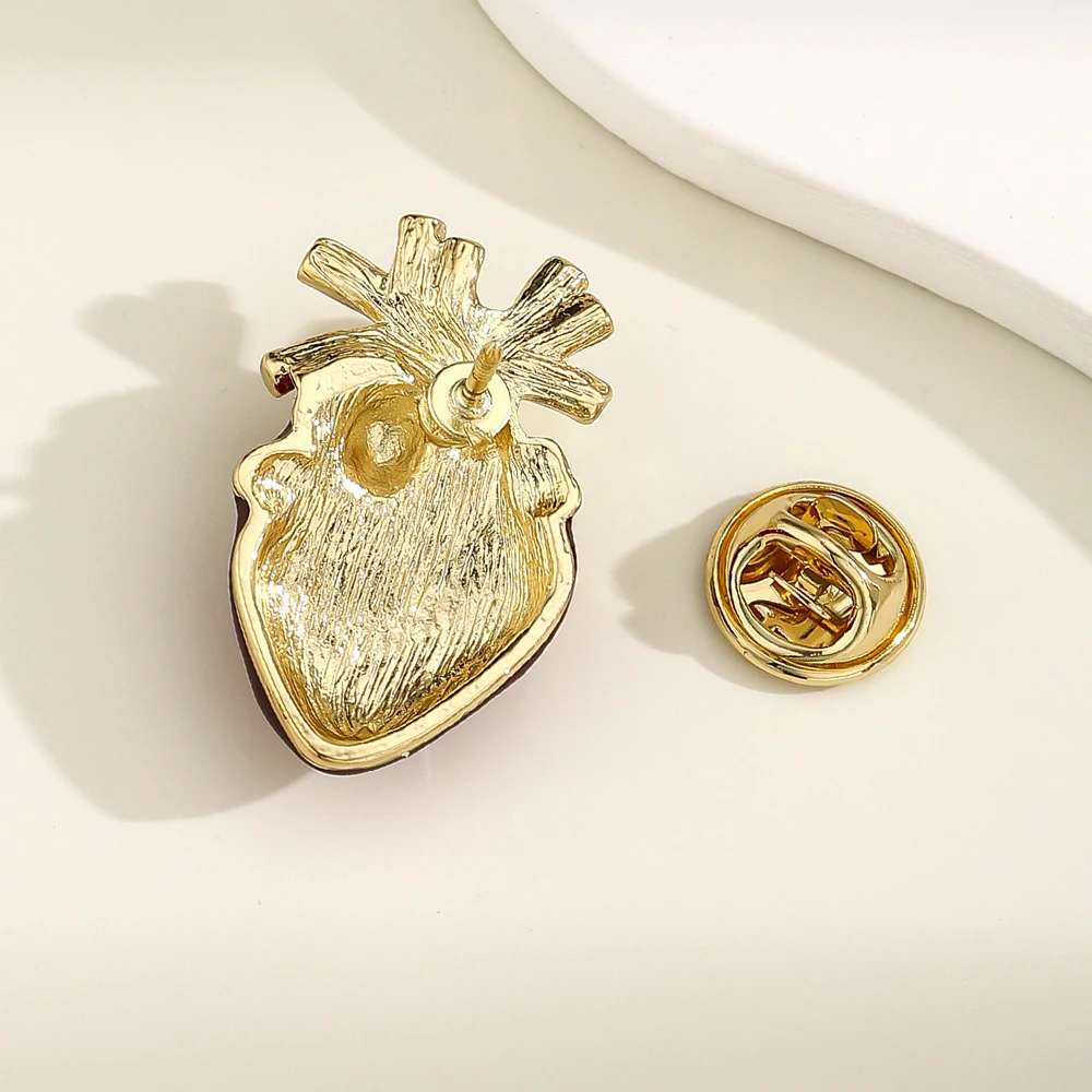 DCARZZ Cardiology Red Enamel Heart Pin Medical Brooch Jewelry for Cardiologist Doctor Nurse Accessories Gifts