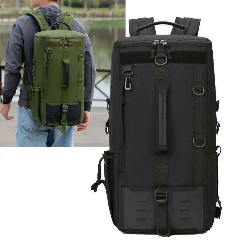 

Fishing Lure Tackle Backpack with Rod Holders Fish Organizer Storage Rucksack Men's Outdoor Sports Hiking Hunting Equipment Bag