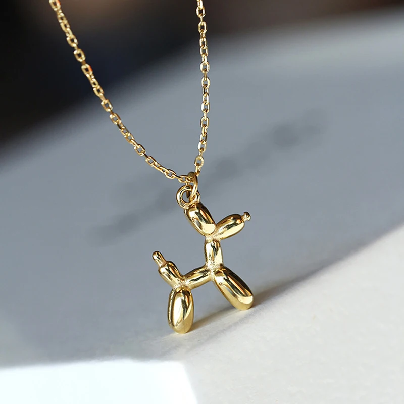 Silver Color Cute Animal Balloon Dog Necklaces Creative Pendant Clavicle Chain Necklace Ladies Girl Jewelry Dropshipping