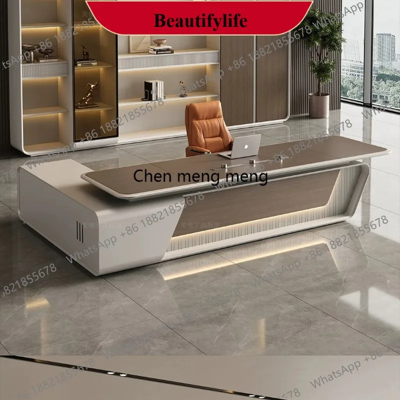 E153 Office boss table light luxury chairperson table manager office table large desk simple and modern