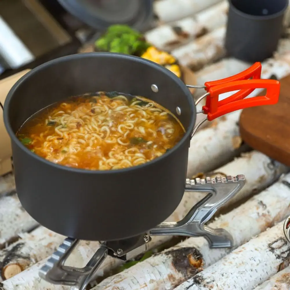 

Teapot Combination Camping Tableware Frying Pan Kettle Outdoor Cookware Set Non Stick Reusable Picnic Pot Set Travel Outdoor