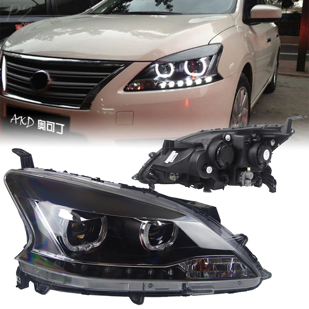 Headlight For Nissan Sylphy 2012–2015 Sentra Car автомобильные товары LED DRL Hella Xenon Lens Hella Hid H7 Car Accessories