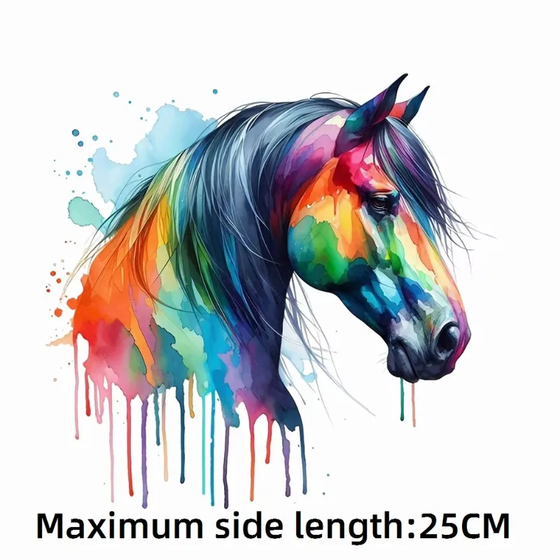 2 قطعة قوس قزح الحيوانات النمور البطاريق ملصقات نقل الحرارة الطباعة DIY بها بنفسك الكي الطباعة الملابس الكي ملصقات قابل للغسل #3