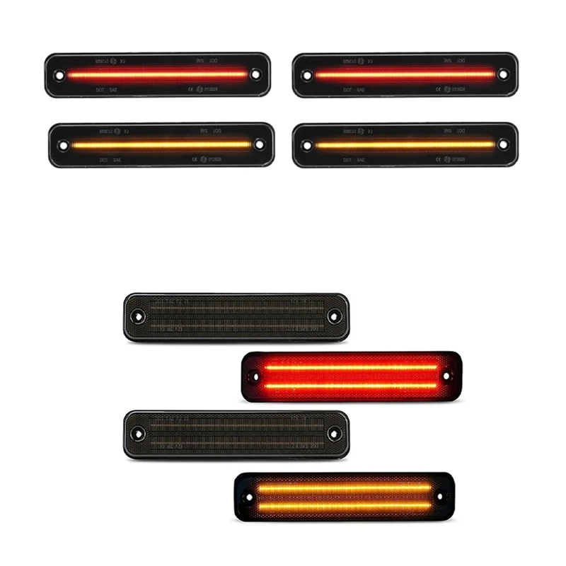 4PCS Smoked Shell Car Front Rear LED Side Marker Light For Hummer H2 2003-2009