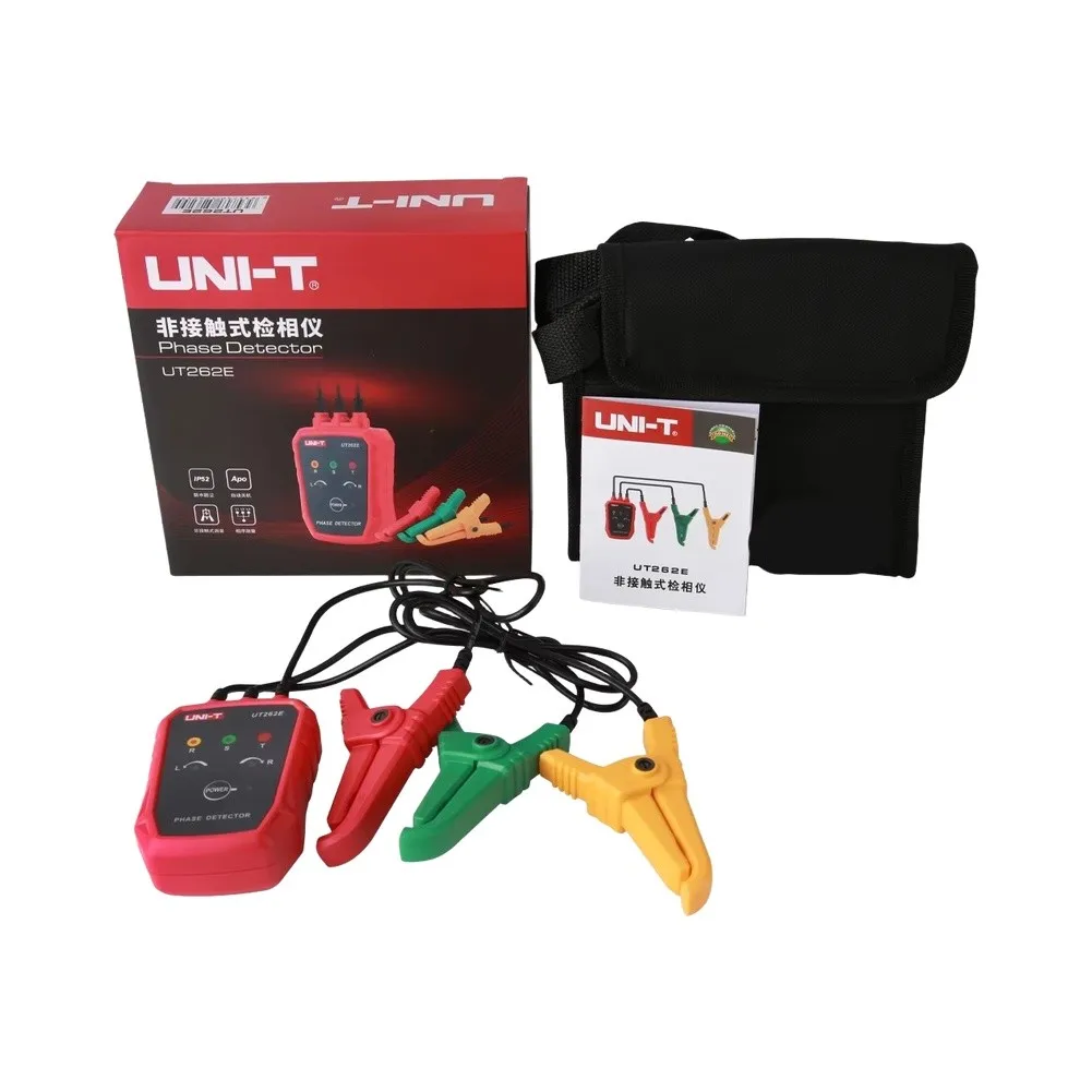 UT262E Non-contact Three-phase Detector Phase Rotation Tester 70-1000V AC Live Wire Phase Loss LED Buzzer For Industrial Electri