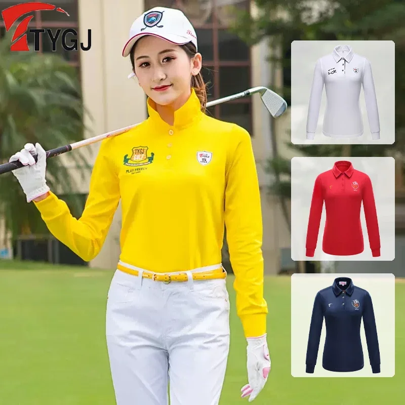 TTYGJ Golf Sports Wear Female Polo Shirt Long-sleeved Golf T-shirt Women Breathable Jersey Ladies Spring Autumn Casual Tops S-XL