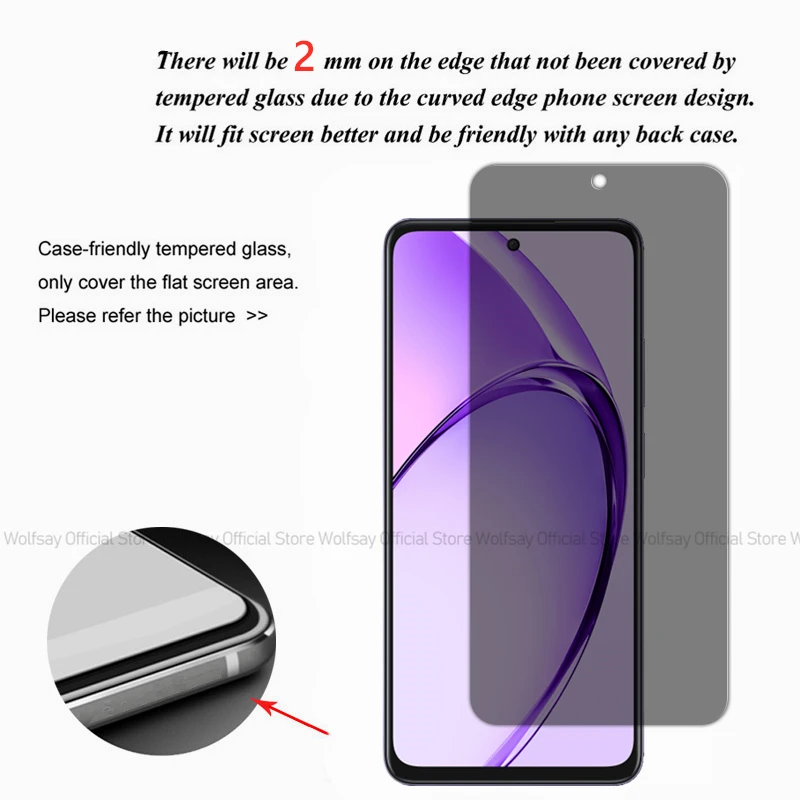 2/4PCS Privacy Screen Protector For OPPO A80 5G Anti-Spy Tempered Glass OPPO A80 5G Full Glue Privacy Phone Glass OPPO A80 5G