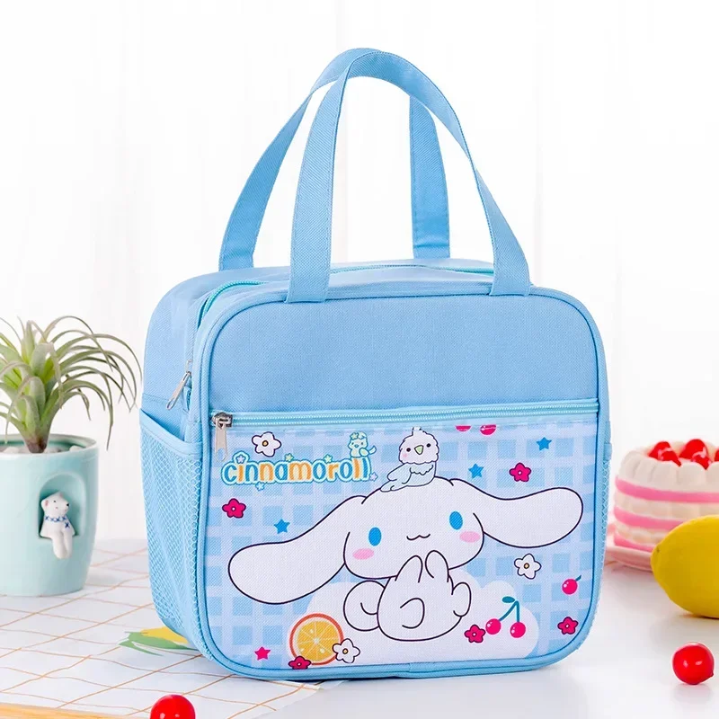 Sanrio Kawaii Meal Insulated Bag for Kids Cute Cartoon My Melody Kuromi Lunch Box Bag  Portable Food Storage Bag