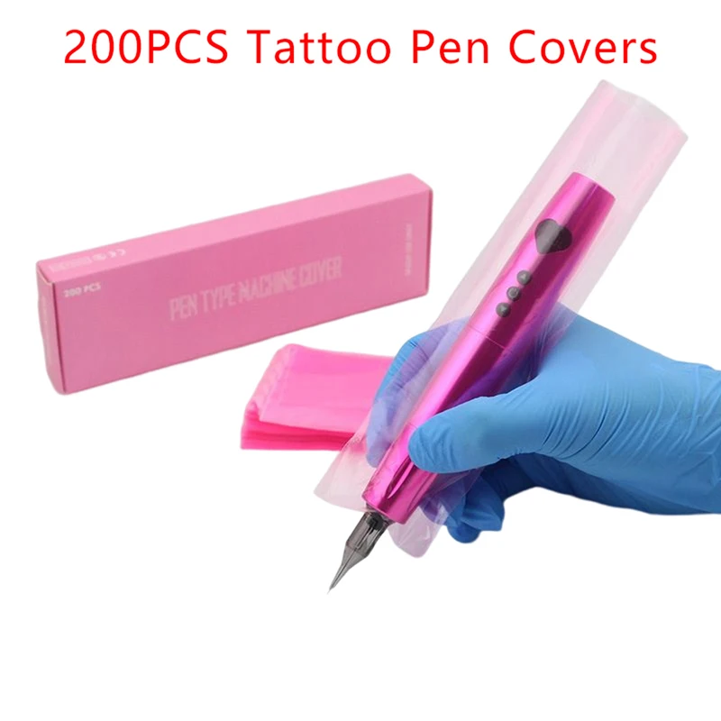 

200Pcs/Box Tattoo Pen Covers Tattoo Pen Machine Bags Disposable Cartridge Tattoo Machine Sleeves Bags Pen Type Covers Make Up