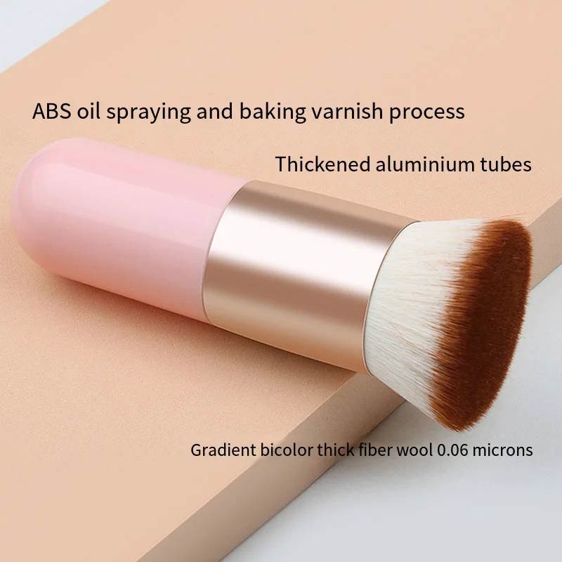 Pincel de maquiagem para base, tamanho grande, cabo curto, sem marcação, corretivo, creme bb, pequeno cais de gordura, cabeça plana, ferramentas de beleza cosmética