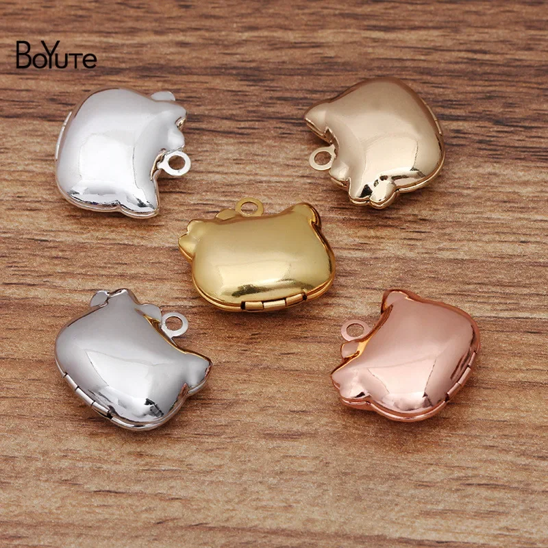 BoYuTe (20 Pieces/Lot) 20*20MM Metal Brass Cat Floating Locket Charms Pendant Factory Direct Wholesale Photo Locket