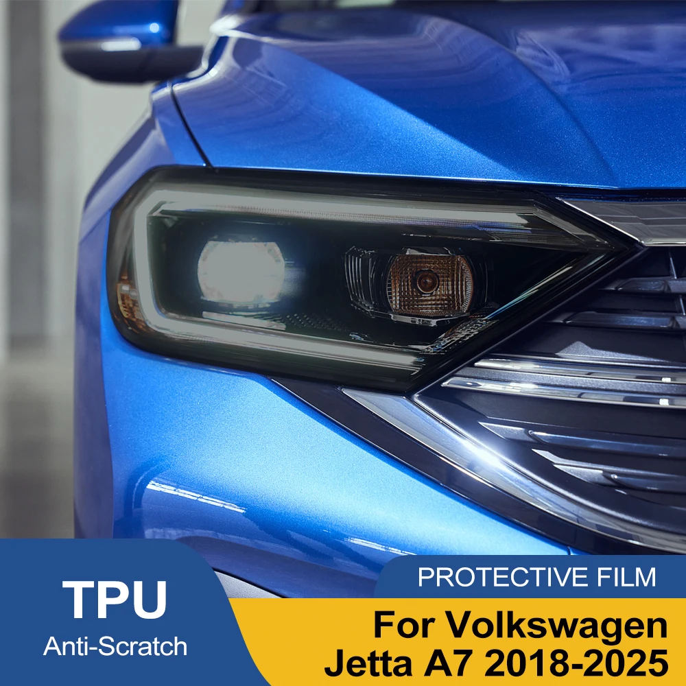 Película Protectora para Faros Delanteros de Automóviles, Antiarañazos, de Alto Brillo, para Volkswagen Jetta A7 MK7 Facelift, Negro Ahumado, Precortada, Vinilo