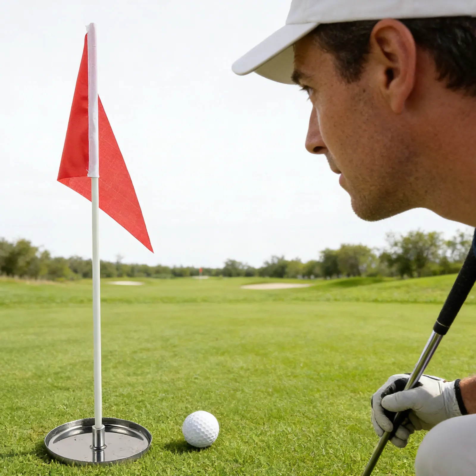 2Sets Stainless Steel Golf Hole Cup High Visibility Putting Green Accessories Backyard Practice Training Golf