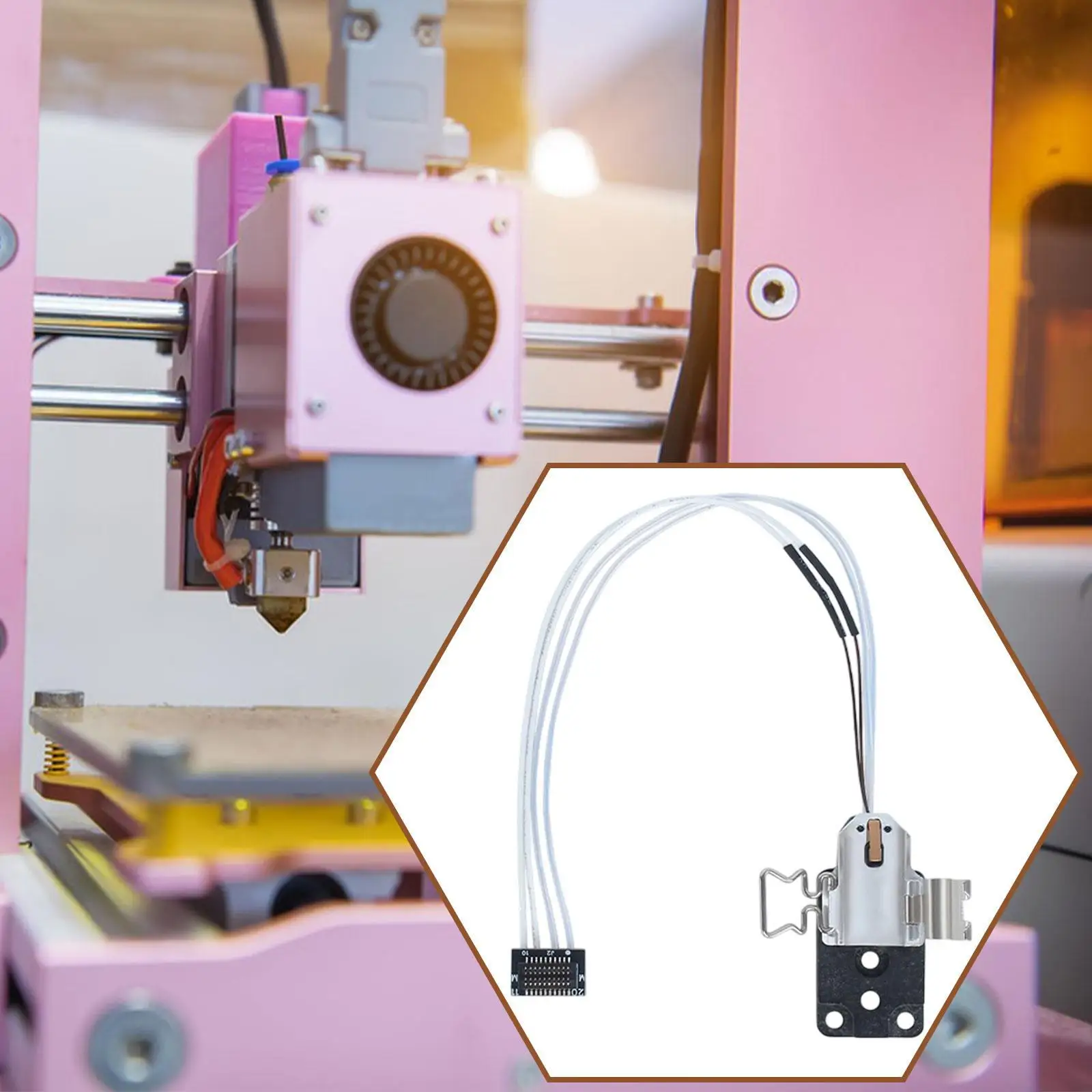 

3D-принтер Hotend Нагревательный блок Горячий конец Нагревательный компонент Высокая надежность Сменная запасная часть с термистором и кабелем