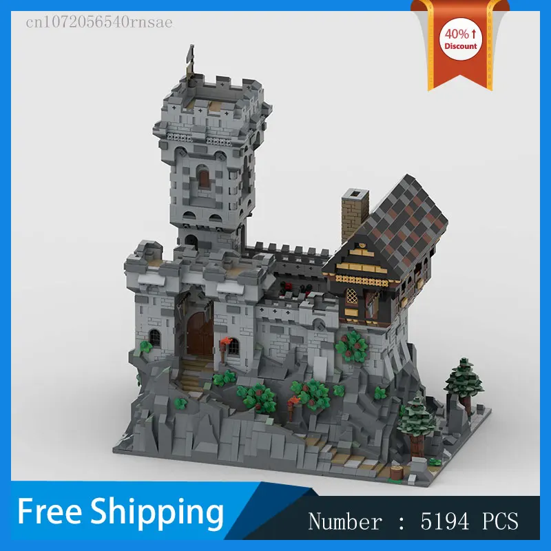 MOC Building Block Medieval Castle Modular Model Street View Series DIY Bricks Assembling Toys Christmas Gifts  Birthday Present