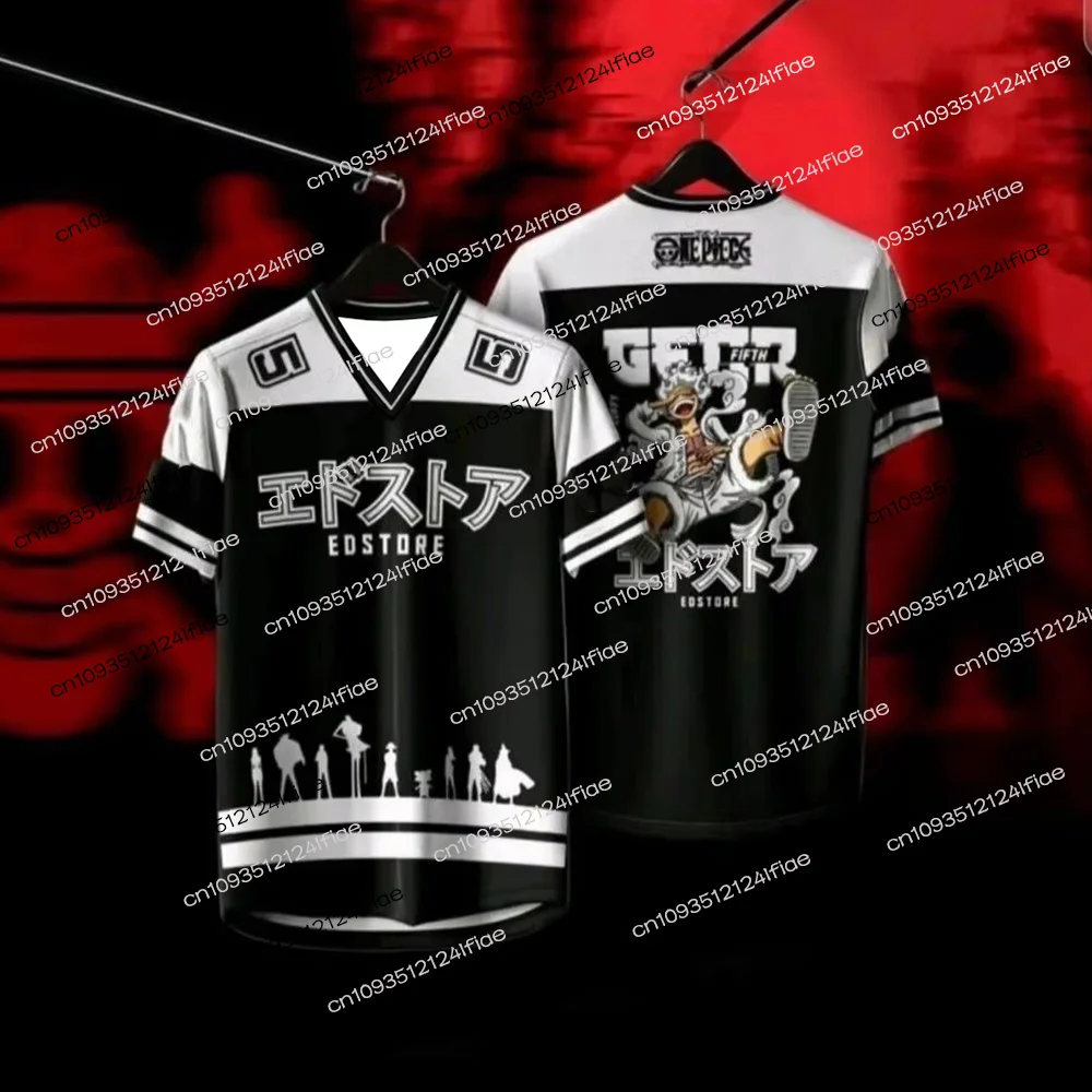 2025 Anime One Piece Edición especial Camiseta de fútbol Luffy Adulto Hombres/Mujeres Sudadera de secado rápido Camiseta de dibujos animados para niños