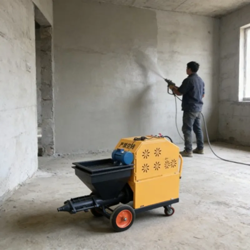 

New Electric High Efficiency Motor Stucco Concrete Cement Mortar Pump 100L Hopper Capacity Plaster Sprayer Machine 20m