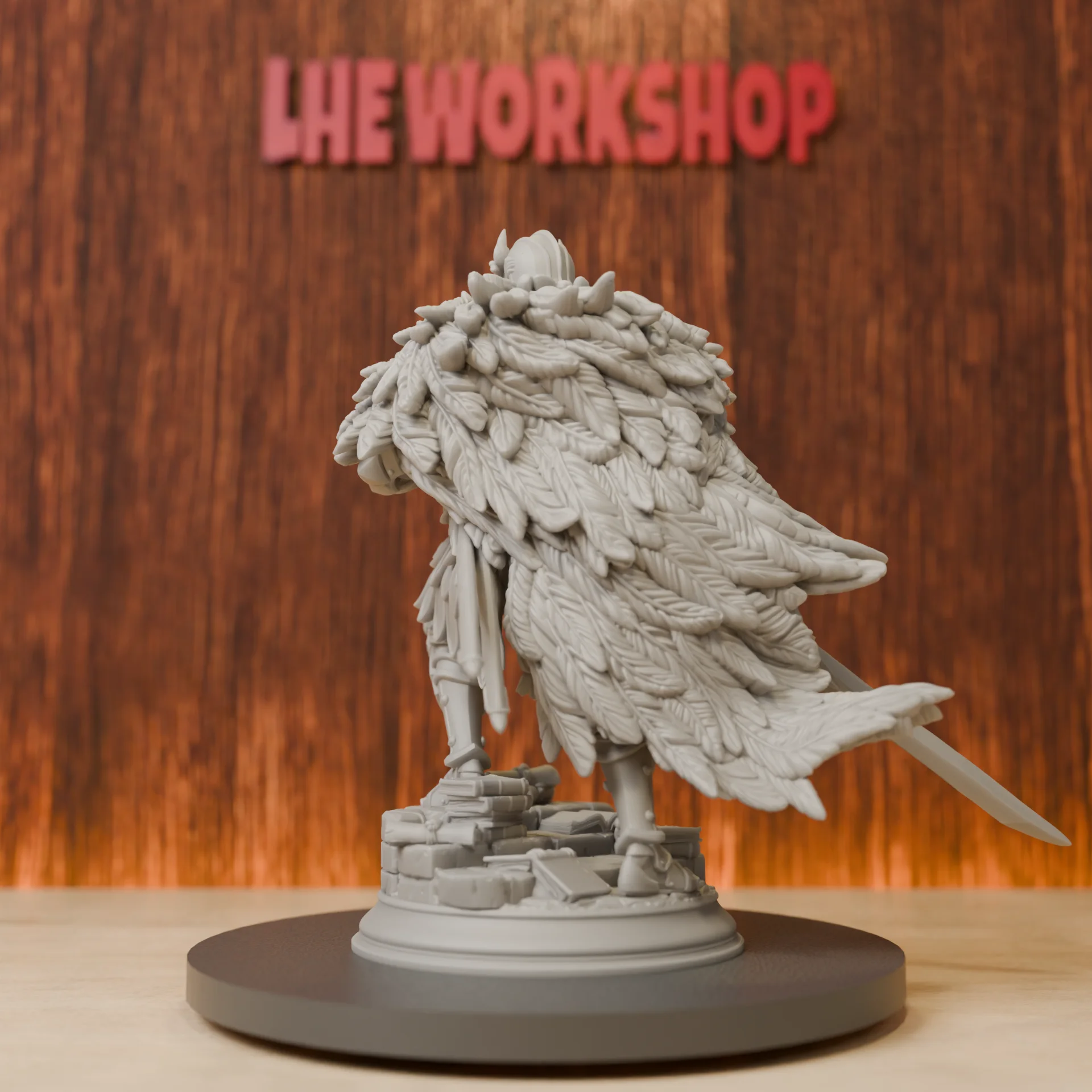 Knight of the Owl Miniatures | 28mm-75mm | Resin 3D Printed DND Pathfinder Mini | Unpainted Grey