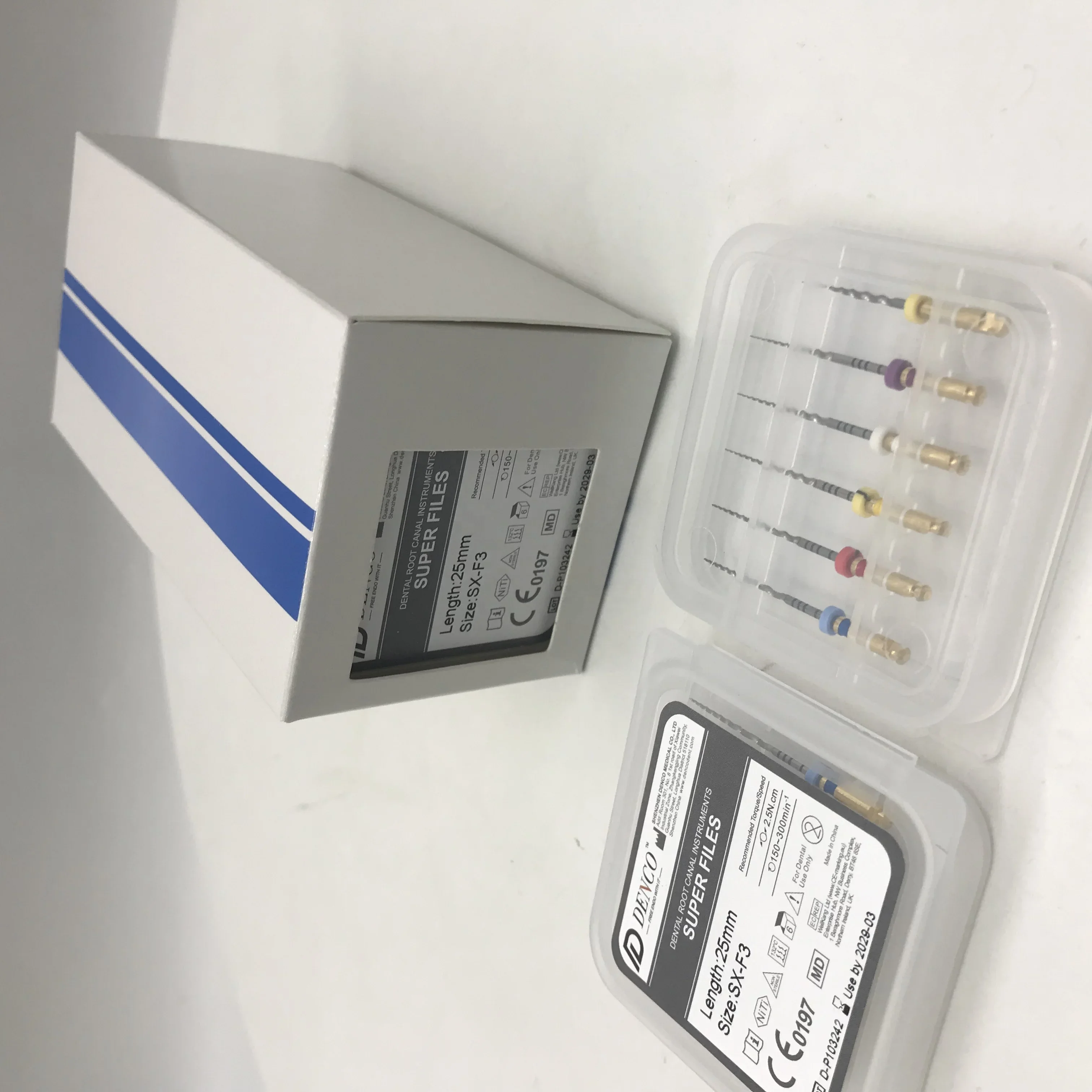 CE Approved den tal Root Canal Instruments Super Files Denco Blue Niti Super Files 10 small/large boxes