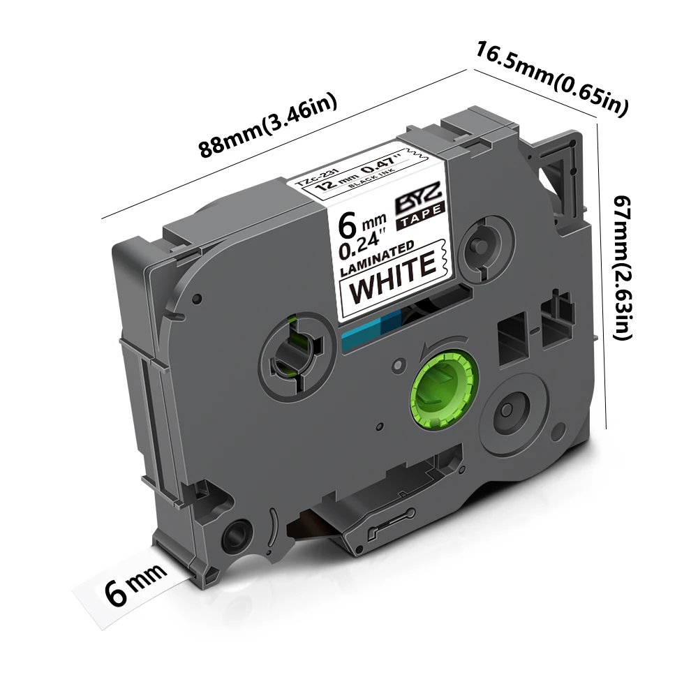 1 paquet TZe211 Ptouch 6mm/0.24 "TZ ruban TZe-211 tze211 PT-D200 ruban de fabricant d'étiquettes, pour frère PT-D210 H110 D220 D410 D600 6mm * 8m