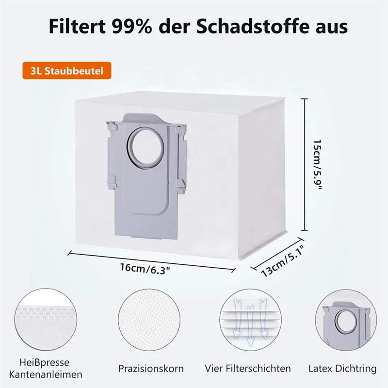 로보락 S8 프로 울트라용 라이트-파츠 액세서리 세트, 먼지 봉투 물티슈 걸레 사이드 브러시, 예비 부품 진공 로봇 액세서리