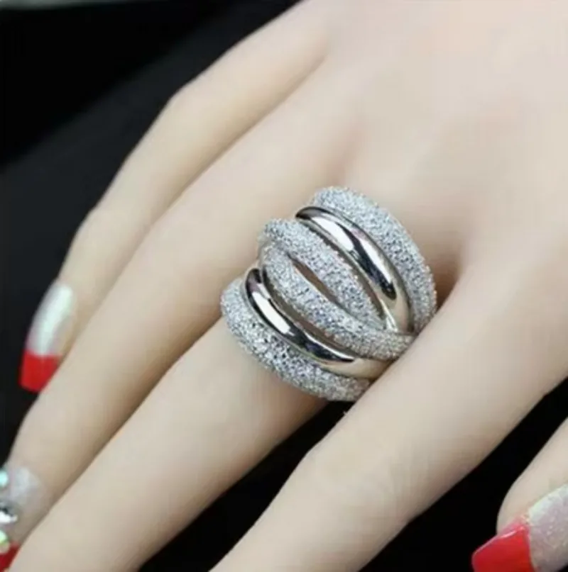 

Big Cross 10K Gold Pave Diamond Ring Jewelry Luxury Engagement Wedding band Rings for Women Bridal Fine Party accessory