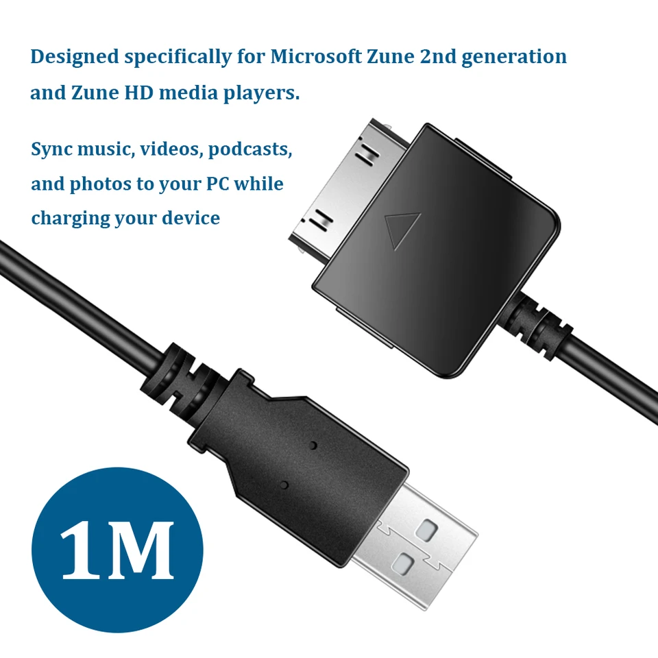 Microsoft Zune USB Cable for Zune 2G/Zune HD–Data Transfer