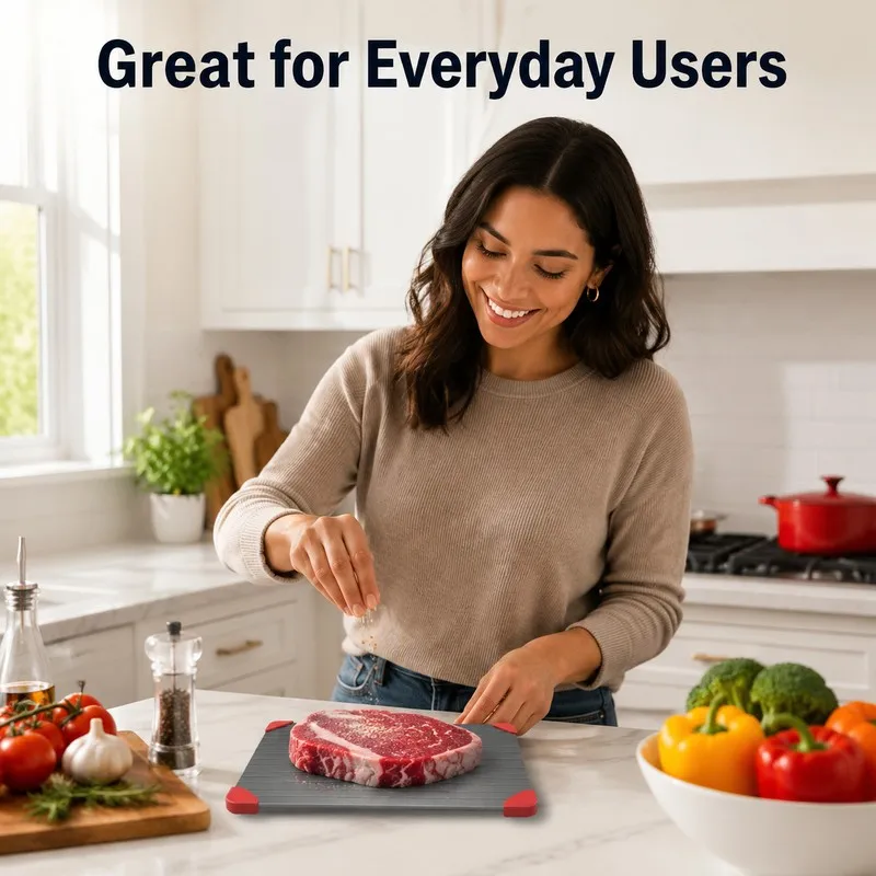 Cutting Board for Kitchen Use, Double-Sided Fruit and Vegetable Board, Frozen Meat Defrosting Tray, Quick and Safer Defrosting Method, Large Size Defrosting Tray, Defrosting through Natural Heating