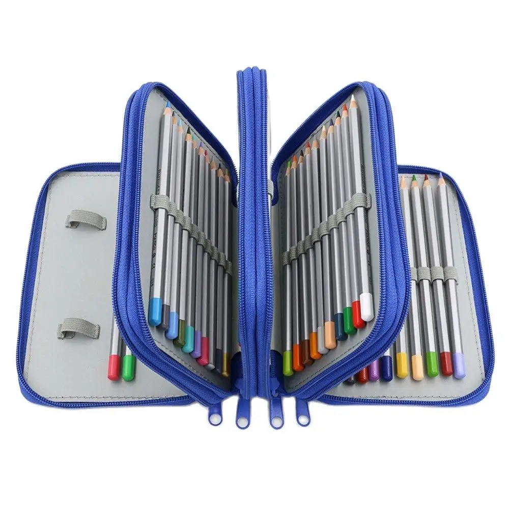 

Large Capacity 72 Hole Sketch Drawing Pencil Case Storage Organizer Artist Student Pencilcase Pen Pouch Stationery Makeup Bag