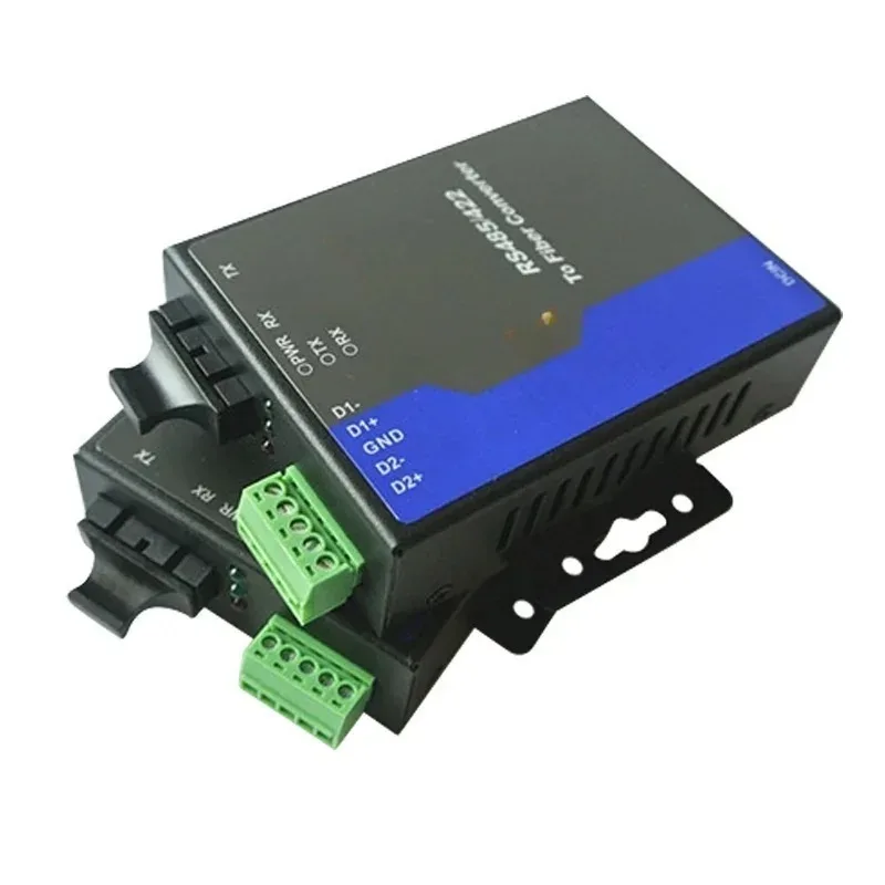 1 Pair Industrial Grade RS485 to Optical Fiber Converter 2-Way Modbus RS485 Fiber Optic Transceiver for Enhanced Data Transmissi