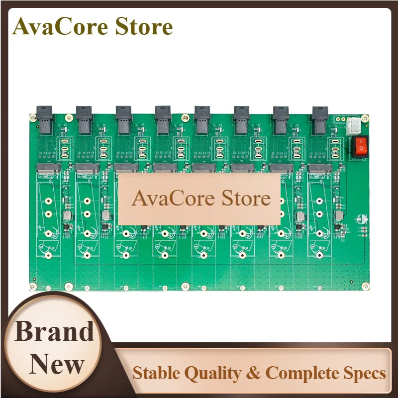 AvaCoreLinkreal 8 Port M.2 SSD Testing Board-LRNV35N4-8I