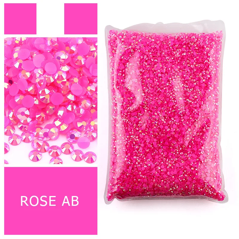 Großhandel Jelly Color AB Transparente AB 2mm, 3mm, 4mm, 5mm Facetten Flache Rückseite Harz-Strass für Nagelkunst und Kleidungsdekoration – Detail 3