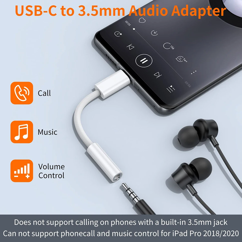 USB Type C to 3.5mm Headphone Adapter USB C to 3 5 Jack Aux Audio Cable For Samsung Galaxy S23 Ultra S22 S21 S20 Note 20 10 Plus