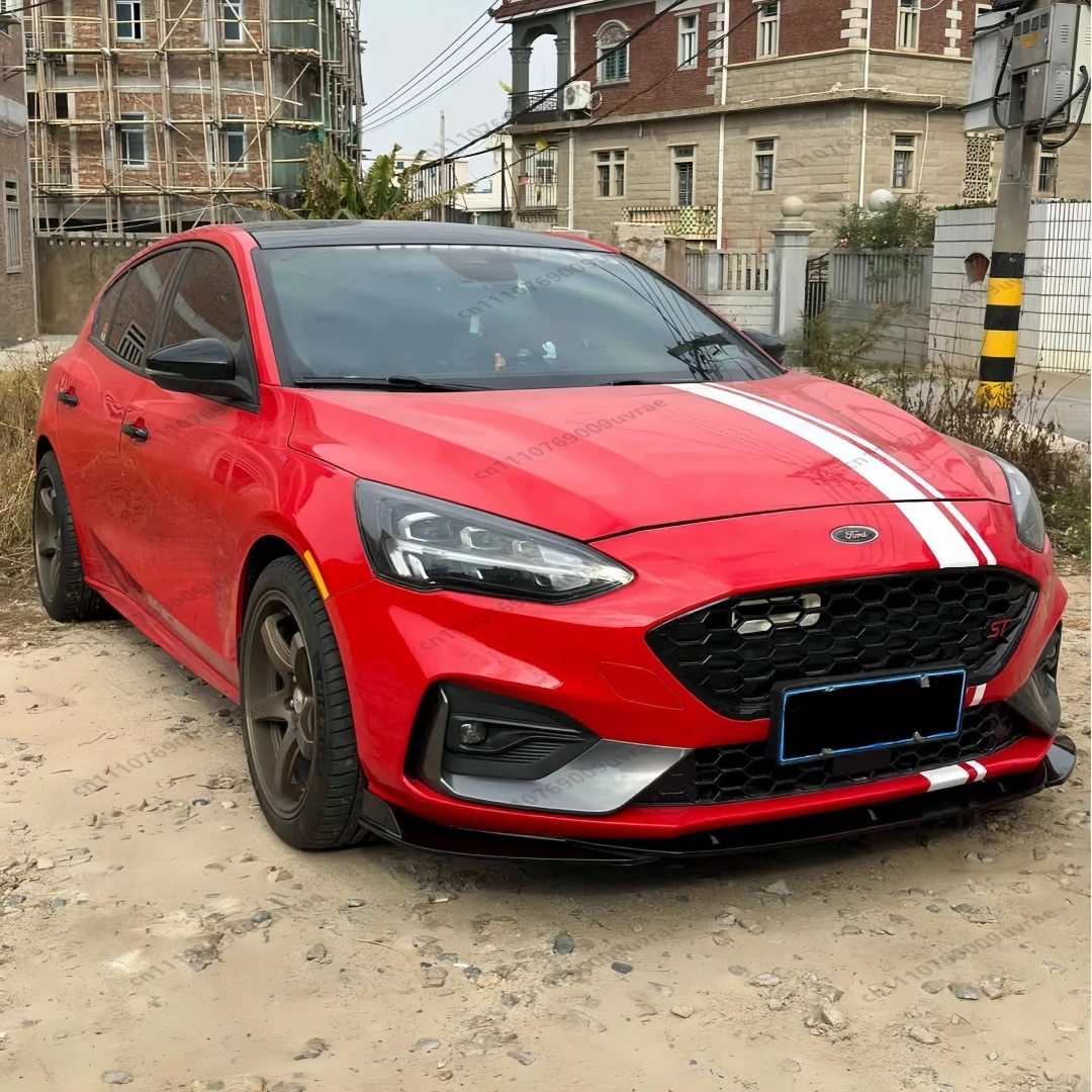 For Ford Focus Mk4 ST ST-Line 2018-2021 Front Bumper Lip Splitter Chin Spoiler Gloss Black Exterior Upgrade Racing Decoration