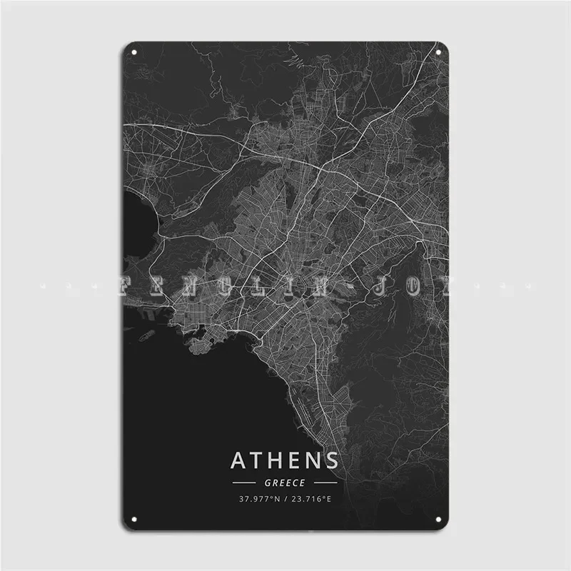 Athens Greece Metal Sign Poster Cinema Kitchen Design Bar Cave Tin Sign Poster