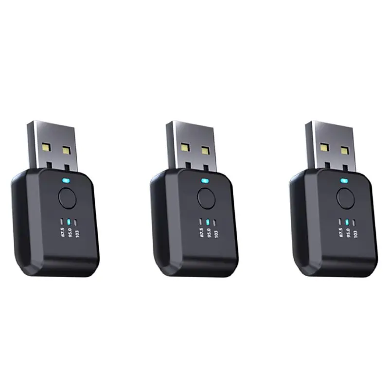 Authentic 3X FM Transmitter Car Wireless Bluetooth 5.1 Radio Modulator Car Kit Handsfree Audio Adapter No Delay NO Noise