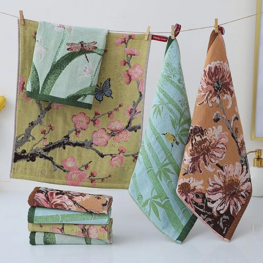 High Quality 34x40cm Large Hand Towel Quick Dry 4 Layer Cotton Gauze Kitchen Dish Cloth Decorative Tea Towel Home Restaurant