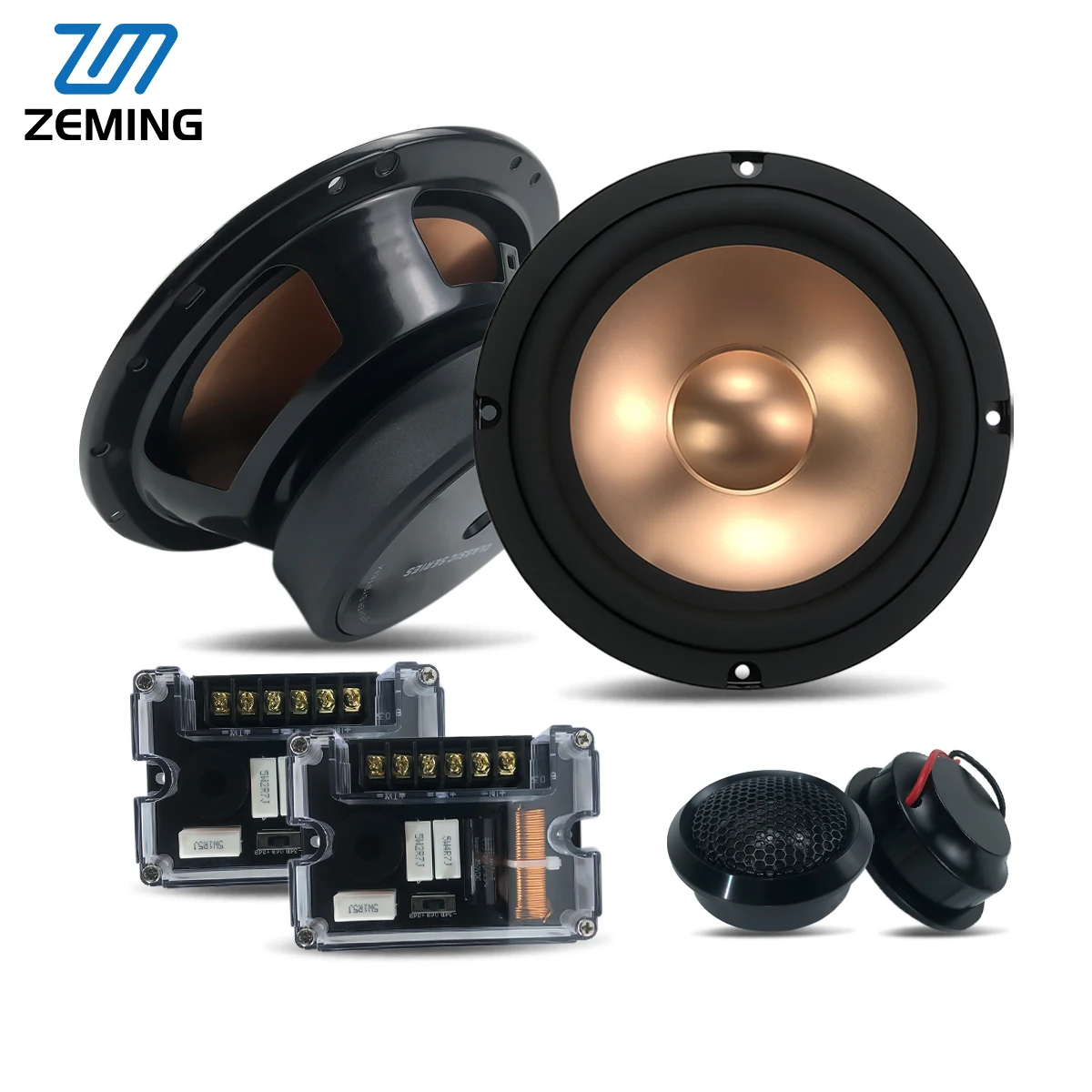 Zeming 6.5 Inch 2-Way RMS 80W *2 Component Car Audio Speaker System Clear Sound Quality Speaker & Horn