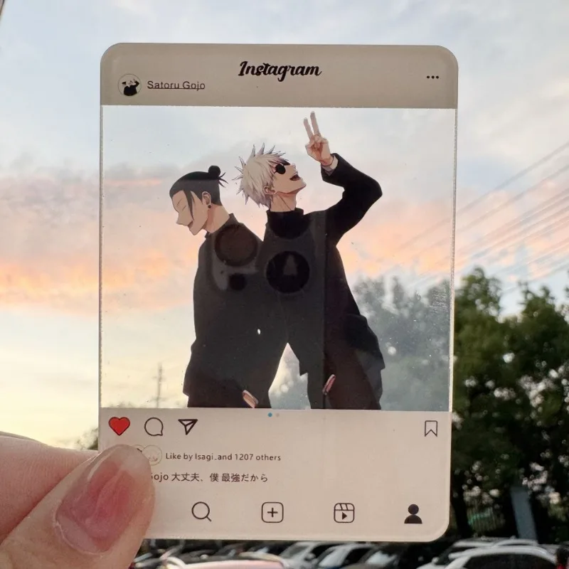 Julongsu kaisen anime figura gojo satoru acrílico cartão transparente modelo de alta qualidade ornamentos cartão moda fotografia prop presente