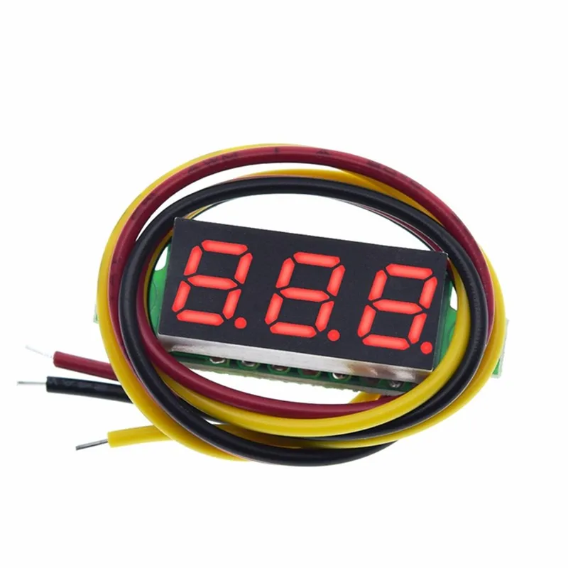 0.28 Inch 2 wires 3 wires 2.5V-40V Mini Digital Voltmeter Voltage Tester Meter Red/Blue/yellow/green LED Screen meter