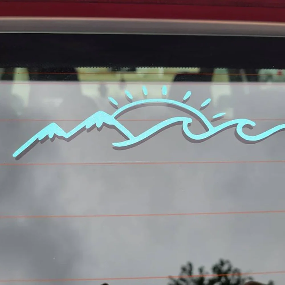 ملصقات سيارات لطيفة على شكل موجة جبلية، شارات فينيل لتزيين الجسم، ملحقات حرفية مقاومة للماء