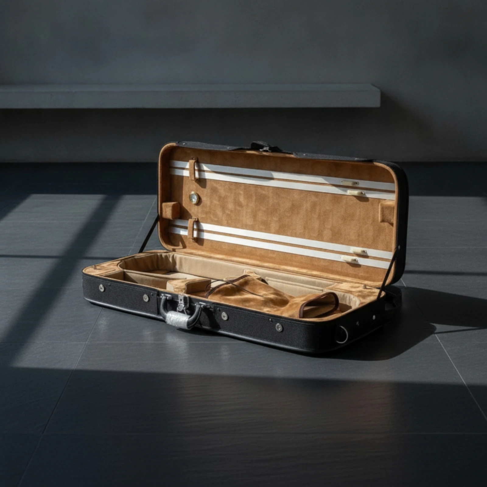 Double Violin Case Safeguarding Double Violin Case Sturdy Portable for Violinists, Travel, Rehearsals
