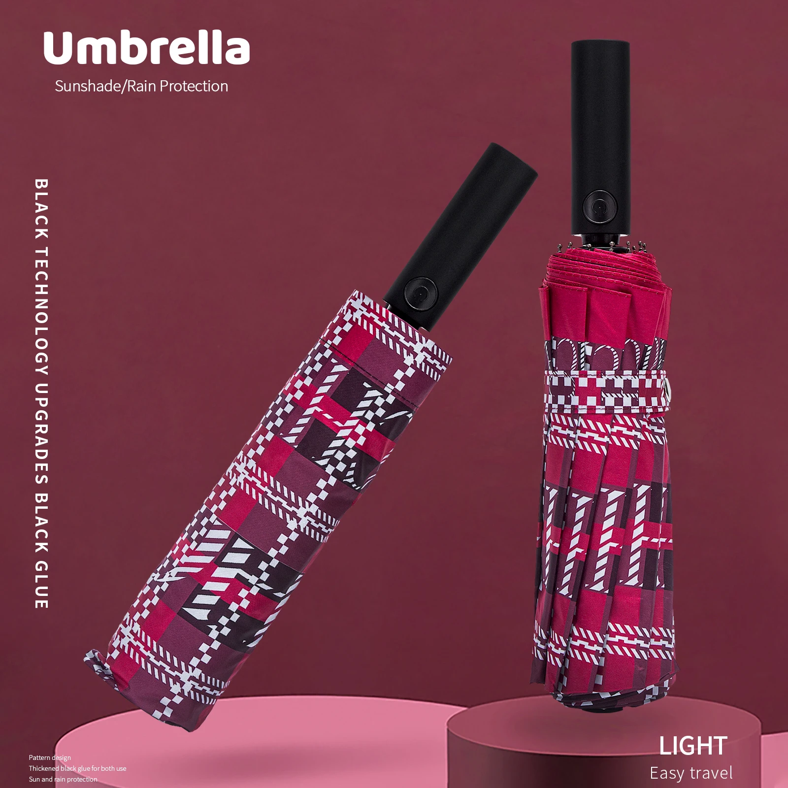 New Umbrella 12 Bone Manual Sunshade Umbrella Folding Dual Purpose Umbrella Popular Design Versatile British Unisex Umbrella