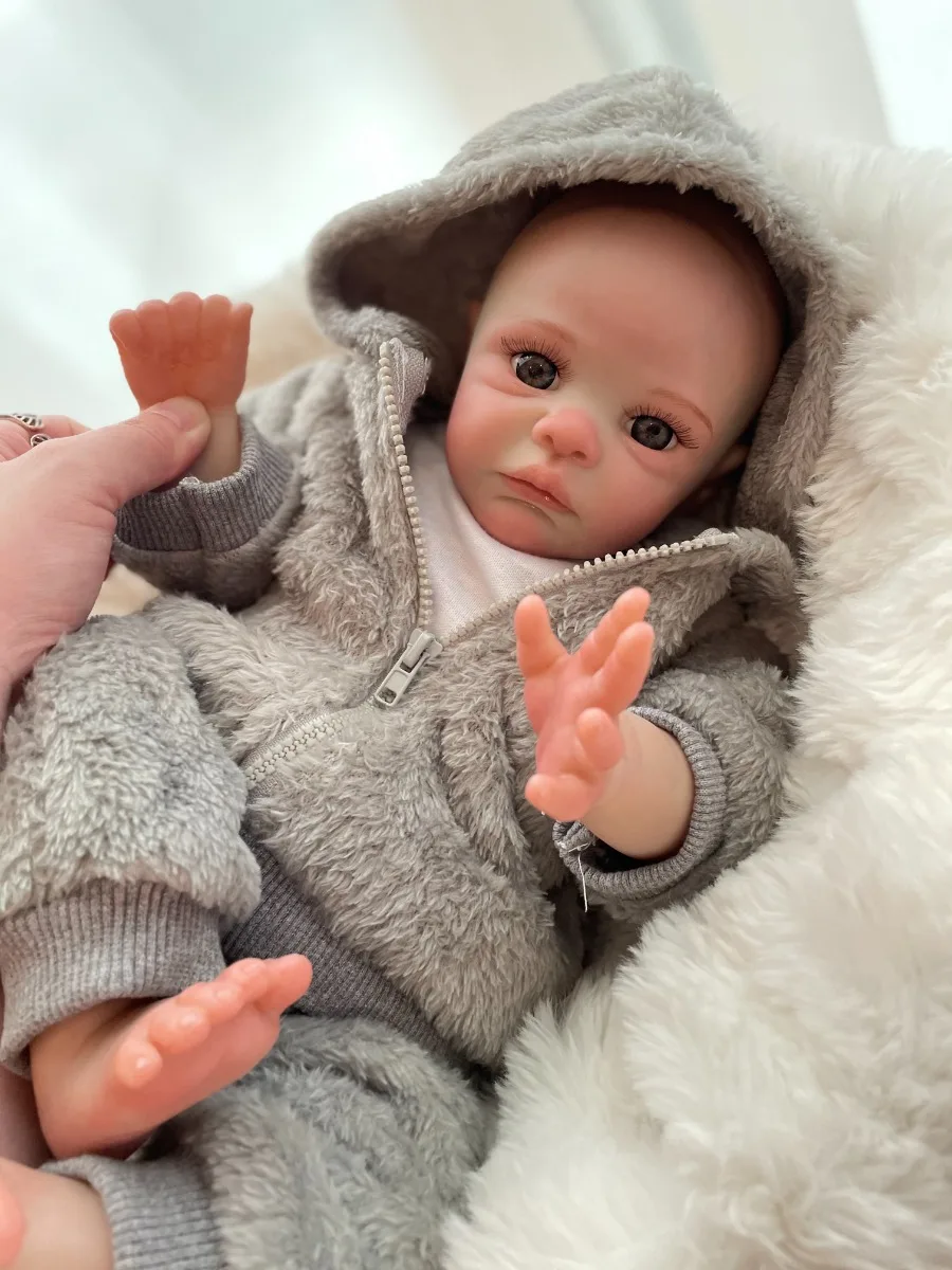 16 Inch 40 Cm Handmade Newborn Baby Doll Lifelike Bebe 3D Painted Skin Reborn Doll For Birthday Gifts