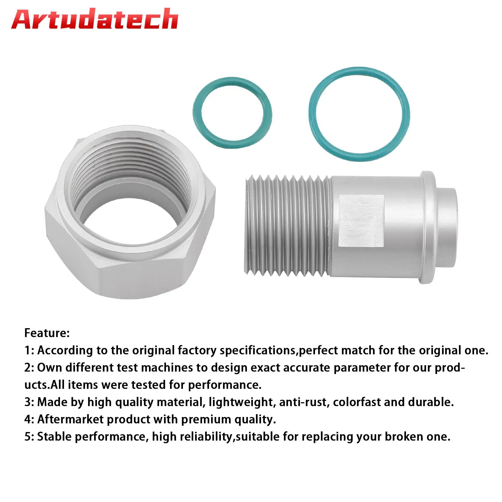 

Artudatech A/C Adapter Fitting #12 (3/4) Female to #10 (5/8) Male Drier Accumulator Hose Car Accessories