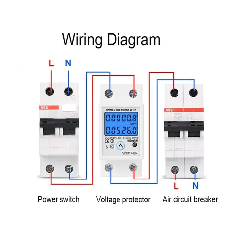 220V AC 110V Digital Single Phase Reset Zero Energy Meter kWh Voltage Current Power Consumption Meter Wattmeter Din Rail 80A