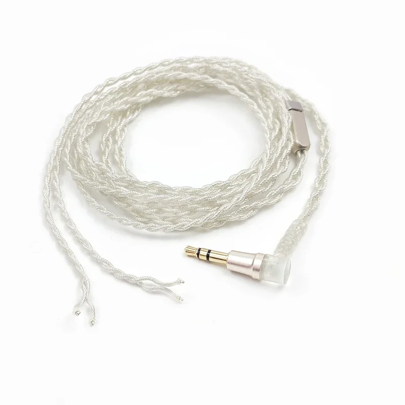 Aipinchun-conector de flexión de 3 polos de 3,5mm, Cable de auriculares DIY, reemplazo de reparación de auriculares, Cable de alambre de cobre plateado